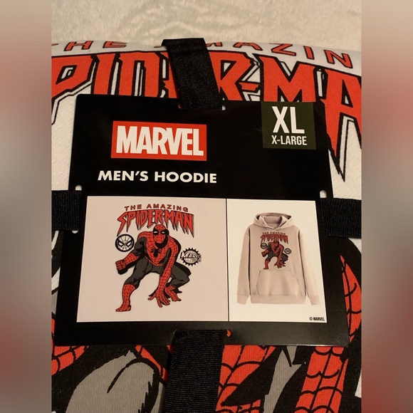 Spider-Man Cream White XL Hooded Sweatshirt - Picture 2 of 3